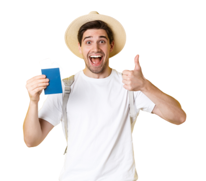 b2bc9721 tourism vacation satisfied male tourist showing passport with tickets thumb up recommending travel company standing yellow background removebg preview 1.png